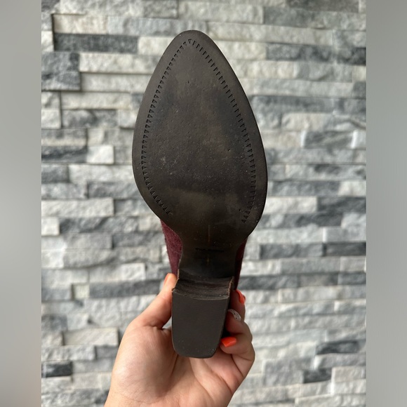 Dolce Vita Suede  Western Boho Dark Cherry Purple Ankle Fall  Booties  Size 7 - Picture 9 of 10